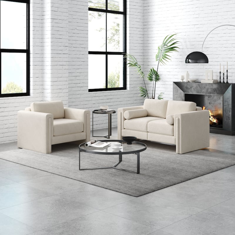 JASIWAY 3-seater Teddy Velvet Modern Upholstered Sofa Sectional Sofa