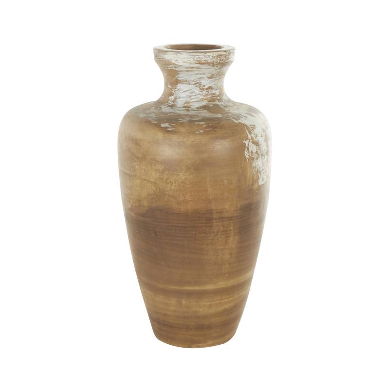 Ceramic Antique Style Distressed Patina Decorative Vase - Brown - Roche River Decor