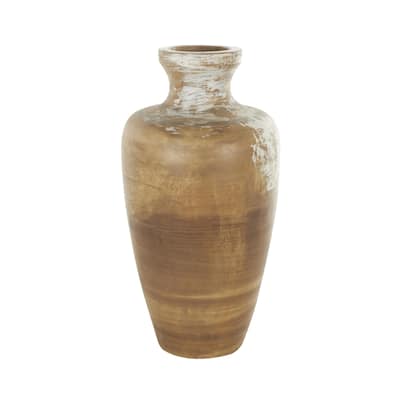 Ceramic Antique Style Distressed Patina Decorative Vase - Brown - Roche River Decor