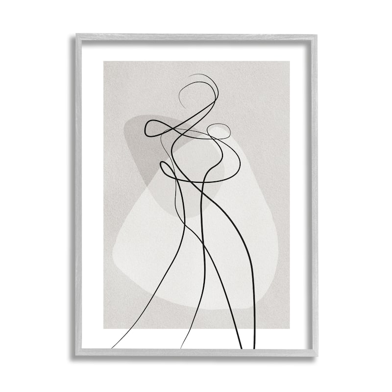 Stupell Surreal Figure Expressive Body Abstract Contemporary Framed Wall Art - White