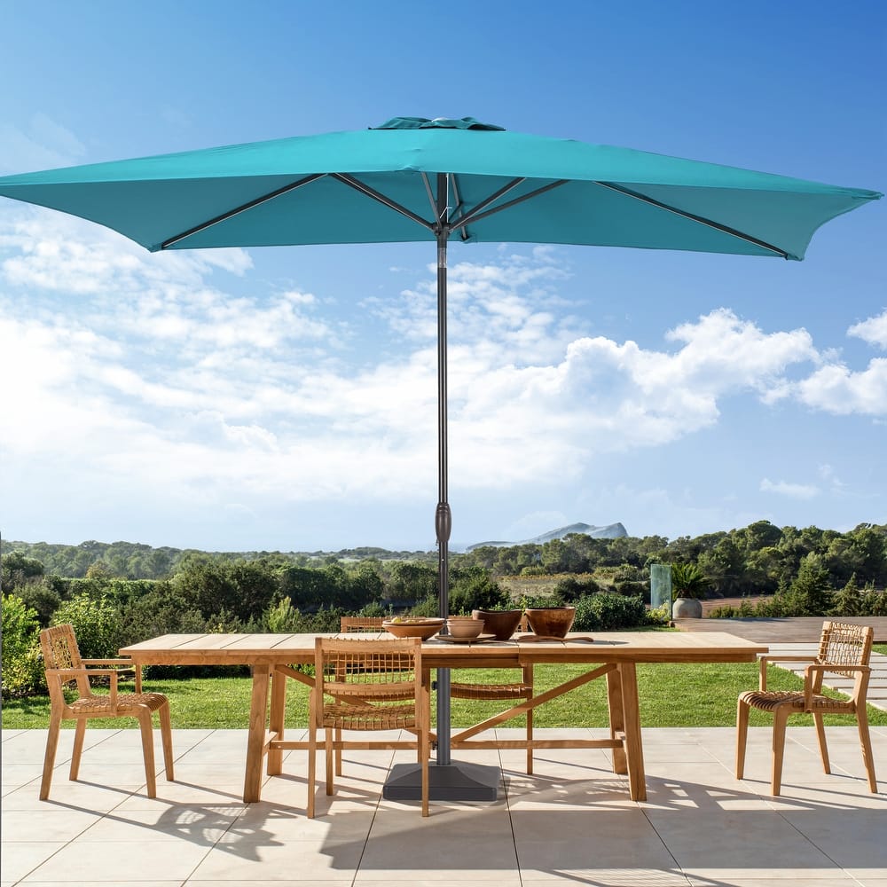 BONOSUKI 6x9FT Patio Market Umbrellas Table Umbrella with Tilt Button