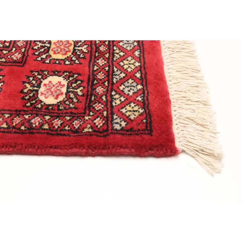 ECARPETGALLERY Hand-knotted Finest Peshawar Bokhara Red Wool Rug - 2'8 x 3'11