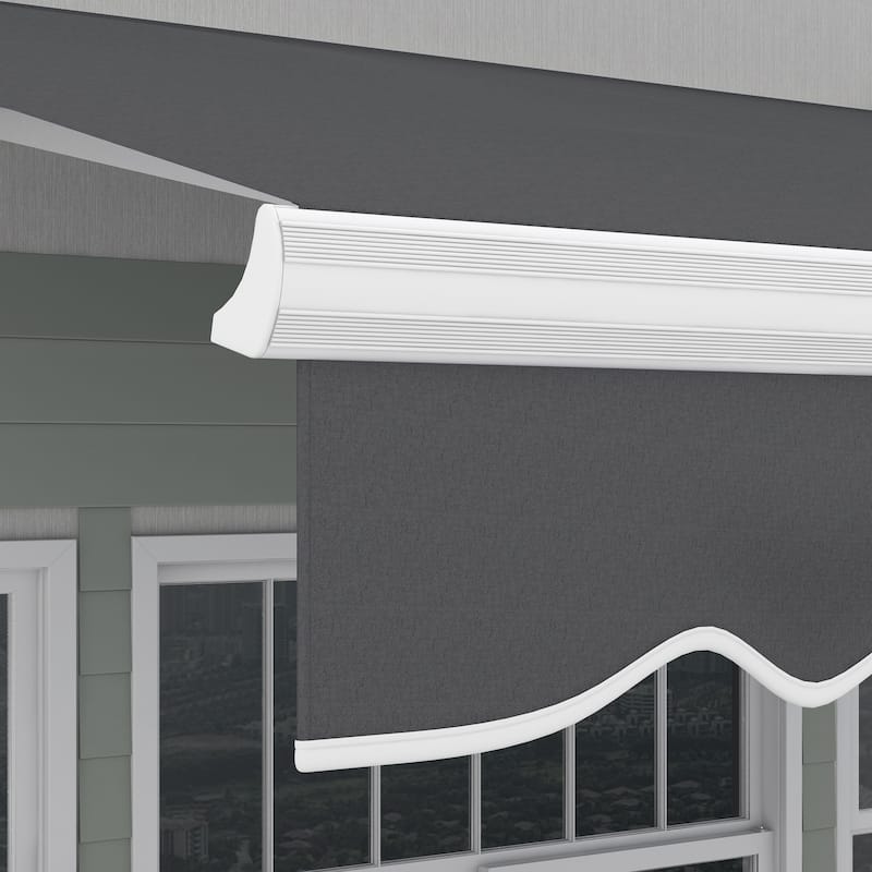 Outsunny 13' x 8' Retractable Awning, Patio Awnings, Sunshade Shelter w/ Manual Crank Handle, UV & Water-Resistant Fabric
