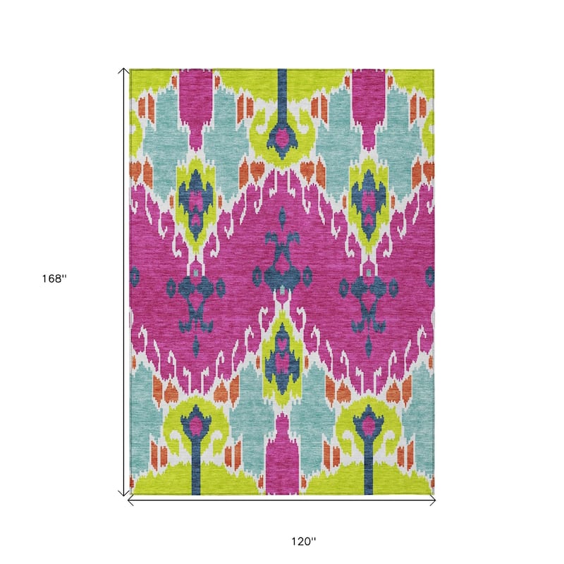 HomeRoots Ikat Transitional Rectangle Outdoor Rug