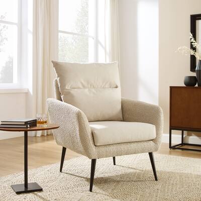 Art Leon Modern Fabric Accent Chair with Cushion Seat