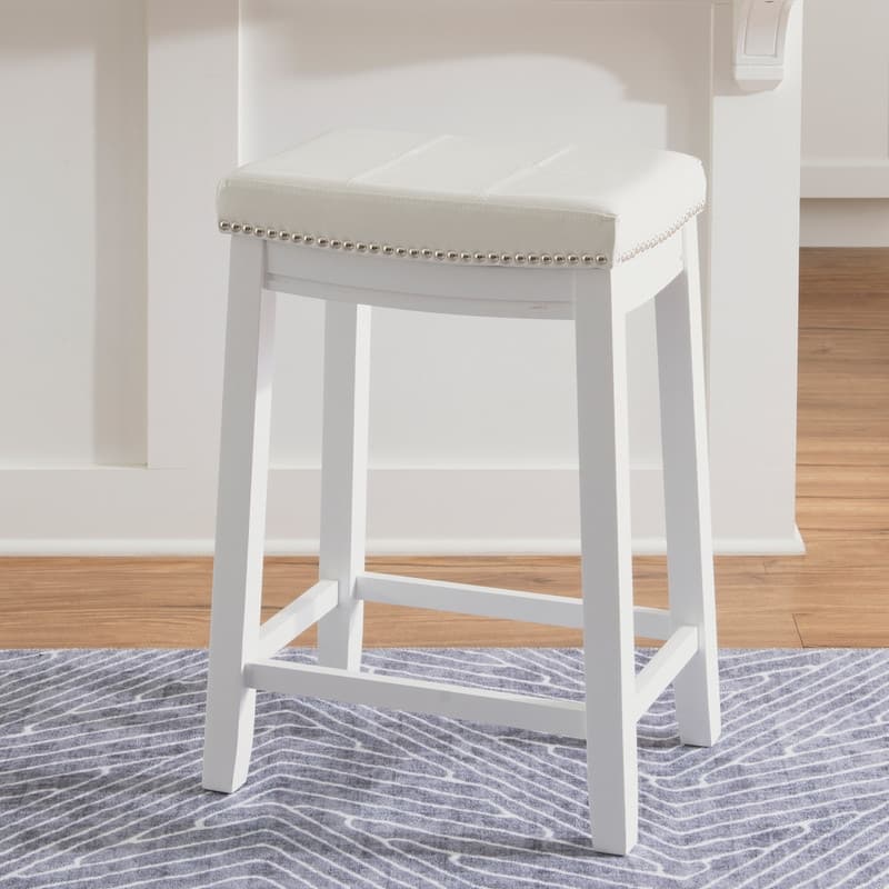 Linon Willamette Backless Upholstered Counter Stool