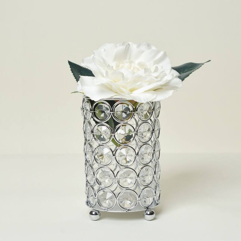Ellipse Crystal Candle Holder - 5" - Clear