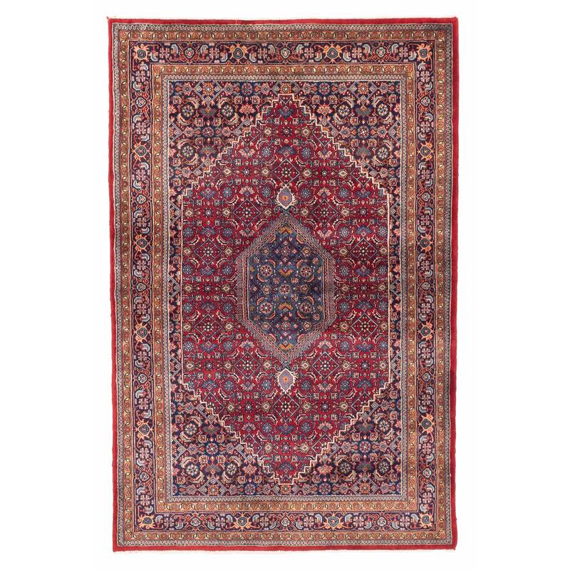 ECARPETGALLERY Hand-knotted Bijar Red Wool Rug - 3'11 x 6'0