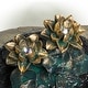 preview thumbnail 10 of 10, Alpine Corporation 30" Tall Outdoor Pedestal Lotus Rock Waterfall Fountain with LED Lights
