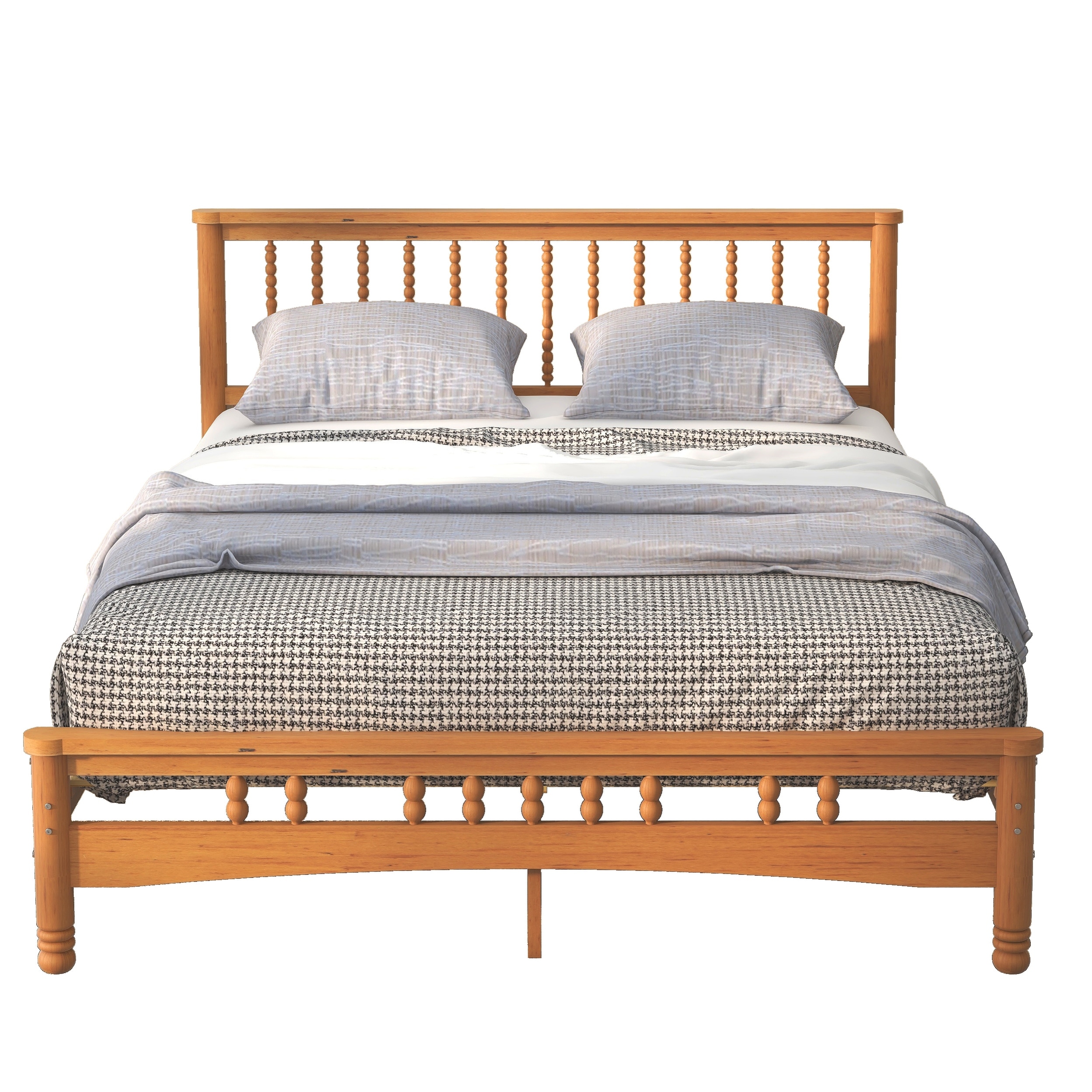 Durable Queen Size Platform Bed Frame with Rubber Wood Feet Bed