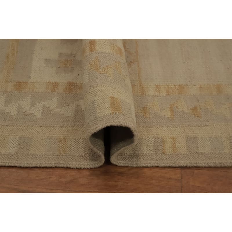 Hand Woven Oriental 100% Wool Carpet Southwestern Tribal Brown Kilim Area Rug - 4' 4'' X 2' 2''