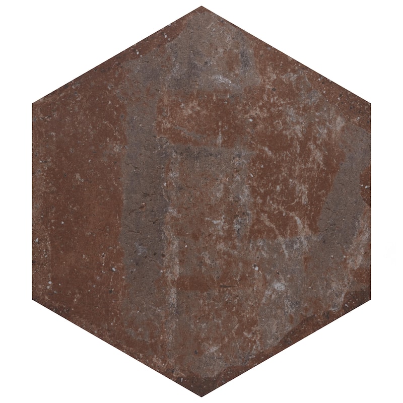 Merola Tile Brickyard Hex Red 8-1/2" x 9-7/8" Porcelain Floor and Wall Tile