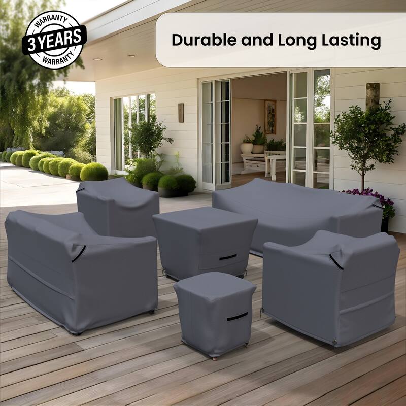 Michigan Waterproof Outdoor Patio Furniture Seating Group Cover ( Set of 6 ) - 33 x 77 x 30