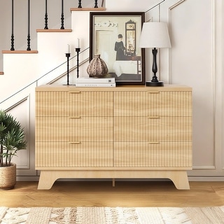 6 Drawer Dresser for Bedroom, 47" Wide Mid Century Modern Dresser with ...