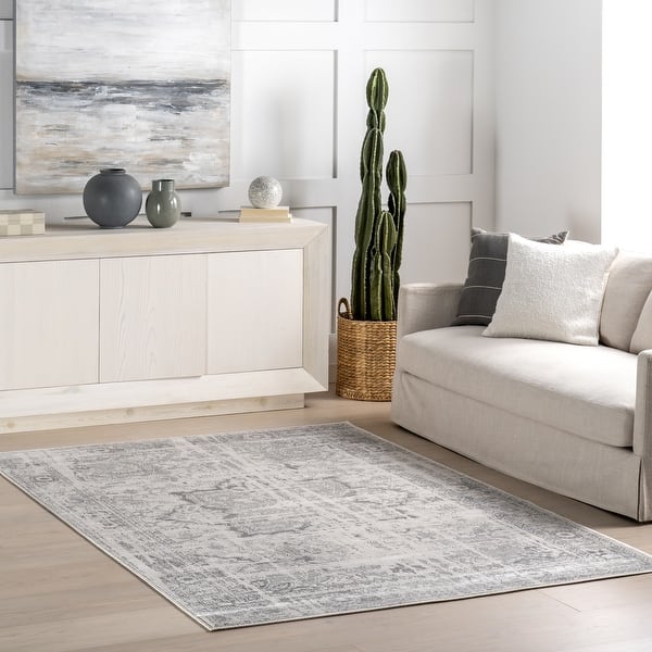 slide 2 of 8, Nuloom Lissy Traditional Medallion Area Rug 10' x 14' - Beige - Rectangle