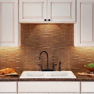 Shop Fasade Waves Cracked Copper 15 Square Foot Backsplash Kit Overstock 10318696 Sample