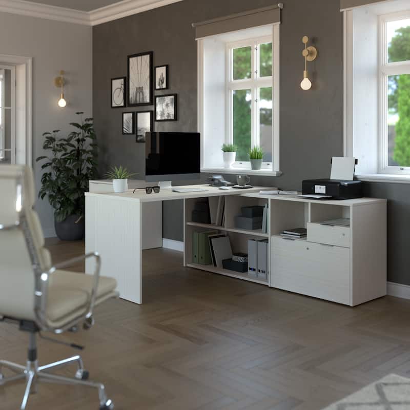 Bestar i3 Plus L-shaped 2-drawer Desk