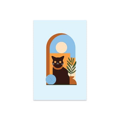 Teracotta Cat Print On Acrylic Glass by Domonique Brown