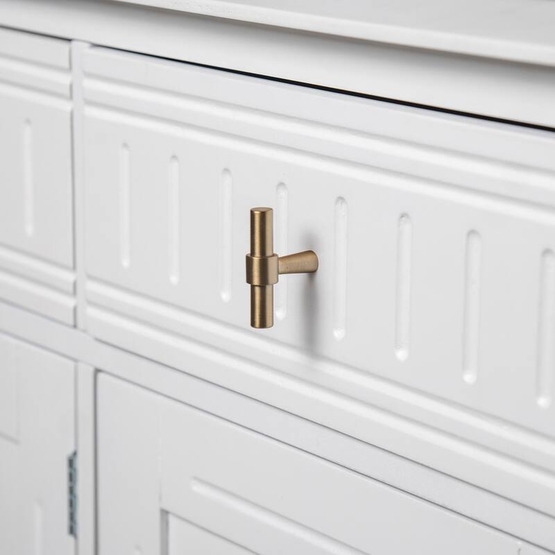 48" Sideboard Buffet Cabinet with 3 Doors and 3 Drawers, Modern Buffet Table Coffee Bar Storage Cabinet with Adjustable Shelves