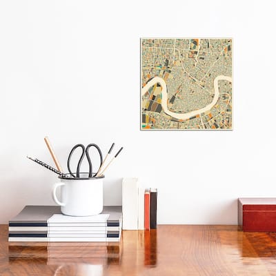 iCanvas "Abstract City Map of New Orleans" by Jazzberry Blue Canvas Print