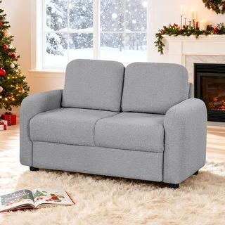 Gymax 2-Seat Kids Sofa Toddler Sofa Couch w/ Soft Teddy Fleece