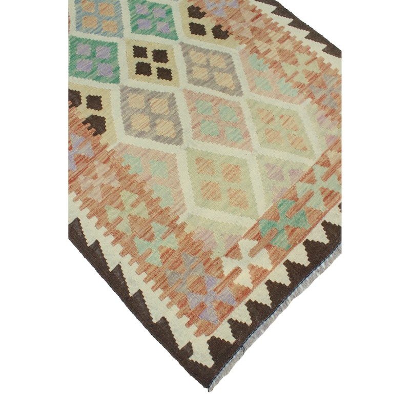 Sun Faded Flatweave Yasmina Rust/Ivory Rug - 3'3" x 5'0"