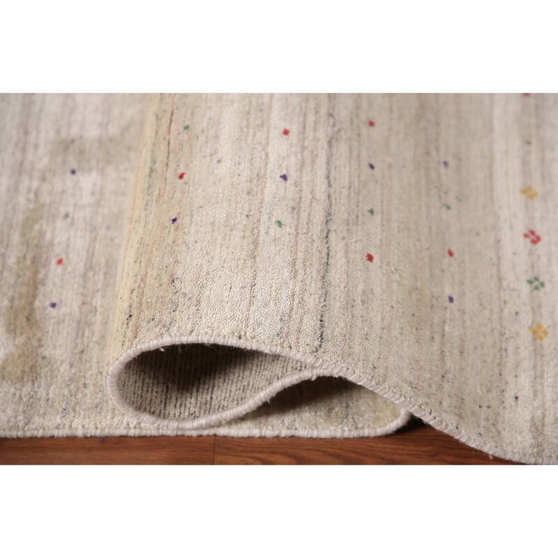 Striped Gabbeh Oriental Area Rug Hand-Knotted Wool Carpet - 8'6" x 11'7"