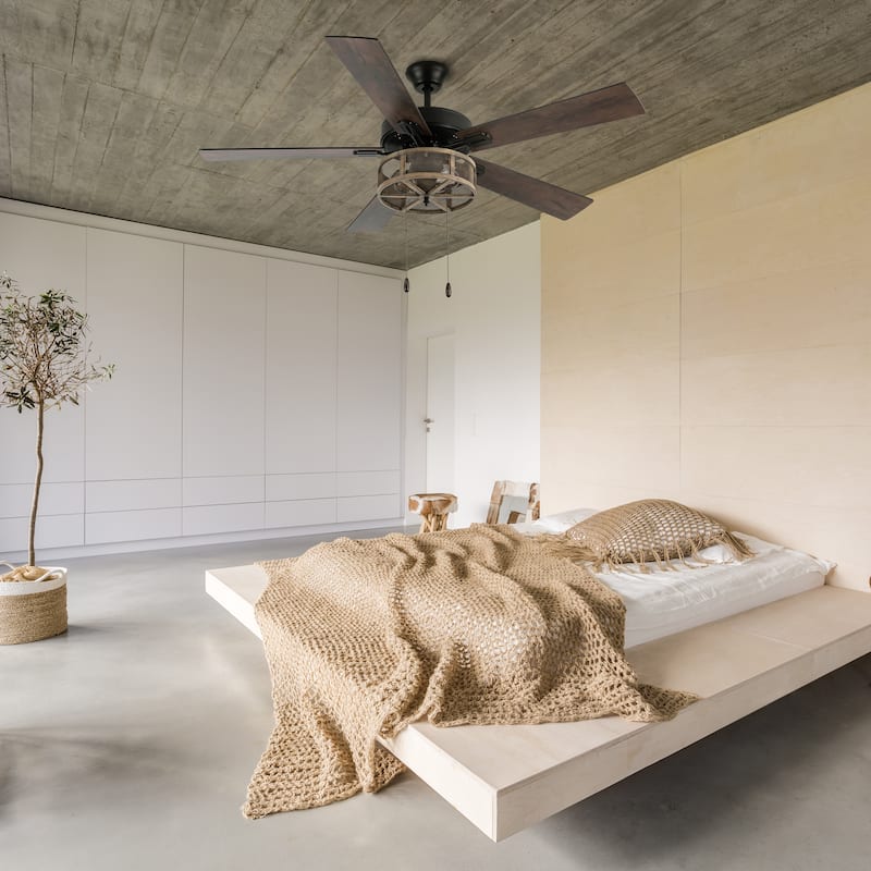 52" Carbon Loft Brushed Metal Farmhouse LED Ceiling Fan