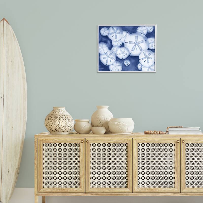 Stupell Watercolor Style Sand Dollars Framed Giclee Art Design By Paul Brent