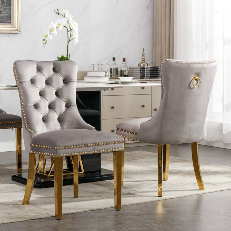 Contemporary Velvet Upholstered Dining Chair Set of 4