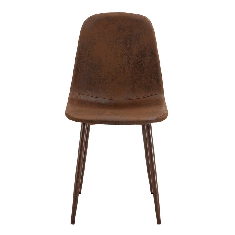 Dining Chairs,Suede Backrest and Metal Legs Combined Chairs,4 PCS