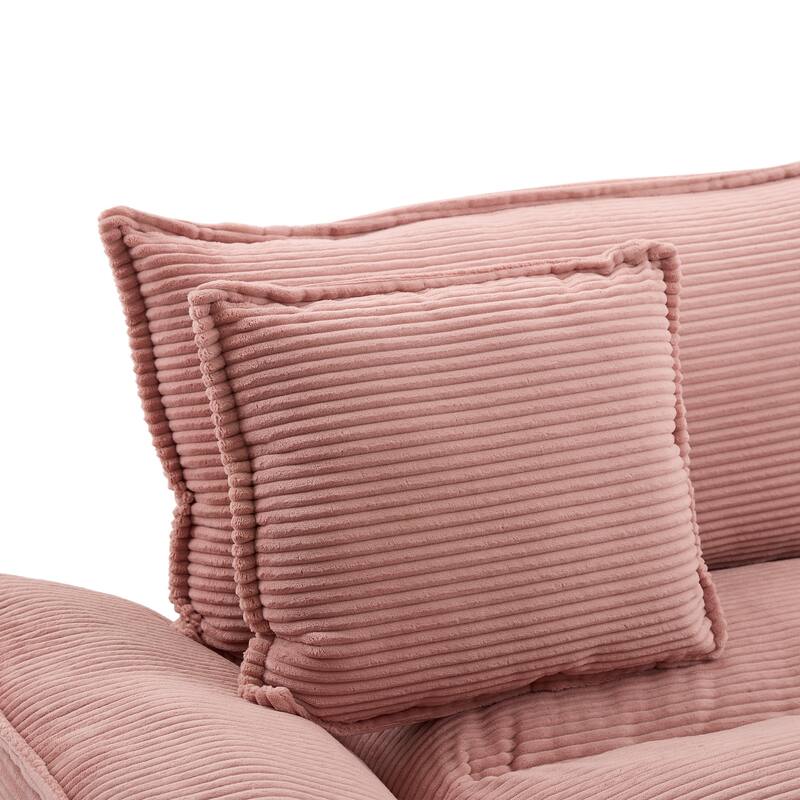 65.5" Upholstered 3-Seater Sofa Couch with Two Pillows and Sturdy Construction
