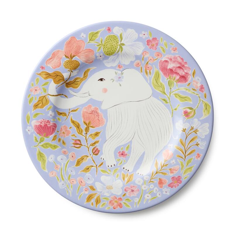 Certified International Menagerie 9" Salad/Dessert Plates, Set of 4 Assorted Designs - 9.00"L x 9.00"W x 1.00"H