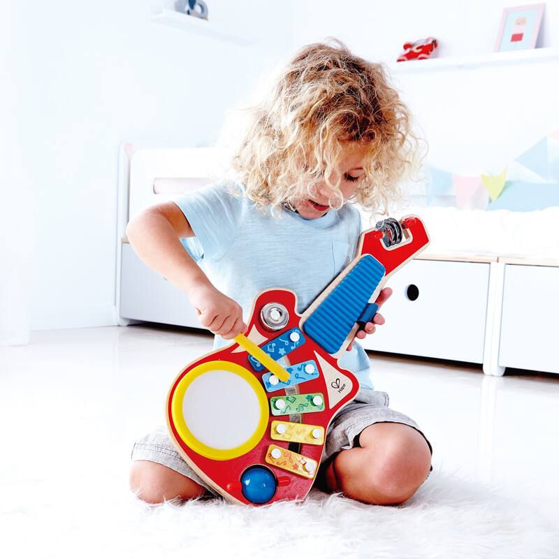 Hape: 6-In-1 Music Maker - Wooden Guitar Shaped Musical Toy, 18mo+
