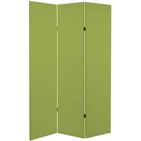 6 ft. Tall Double Sided Olive Canvas Room Divider