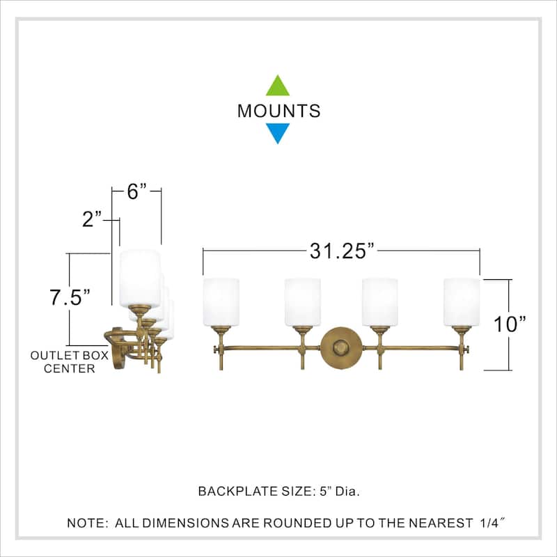 James Allan Stonewall 4 Light 31" Wide Bathroom Vanity Light