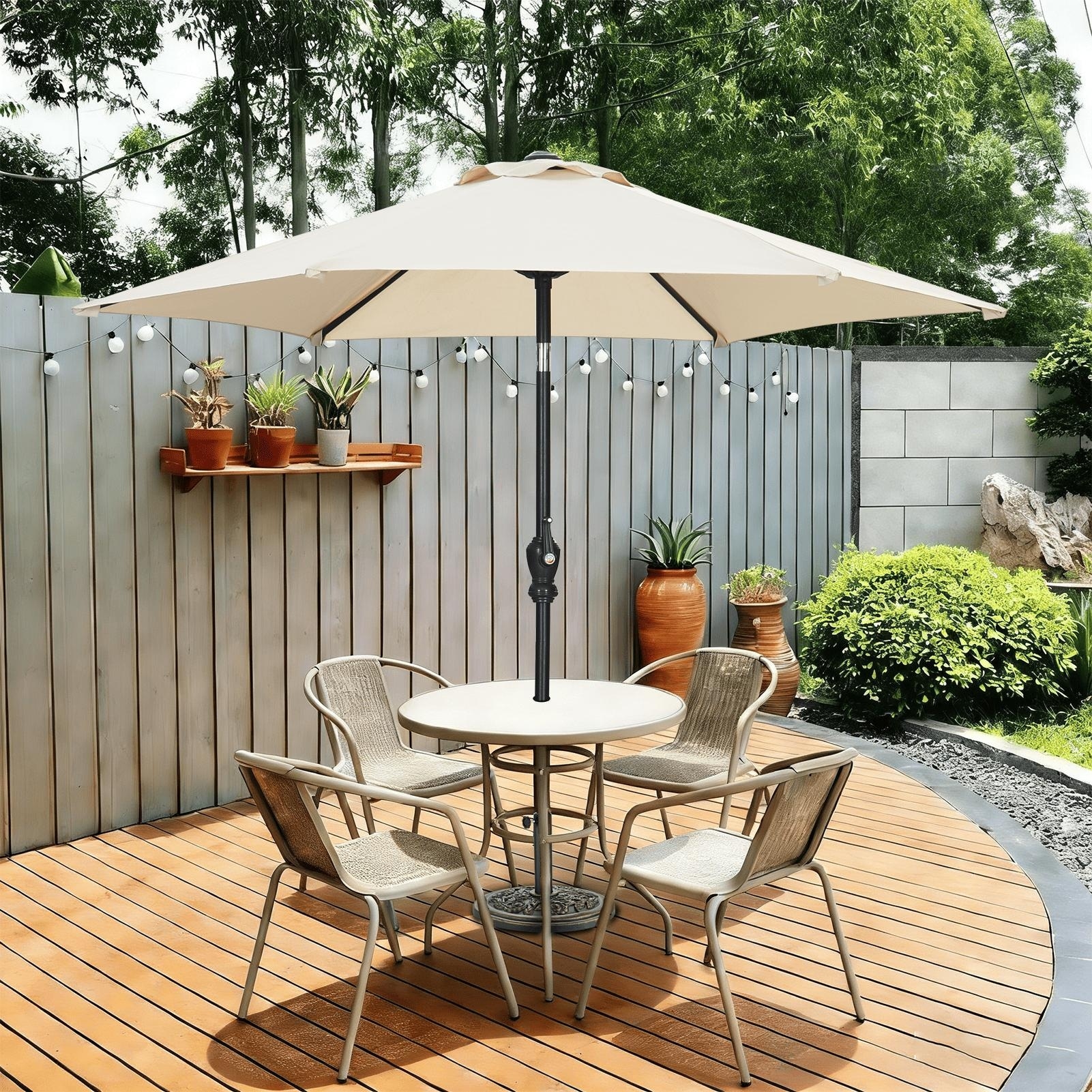Autlaycil 7.5ft Outdoor Patio Umbrella with Tilt & Crank Base included