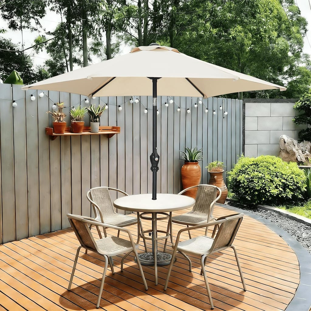 Autlaycil 7.5ft Outdoor Patio Umbrella with Tilt & Crank Base included