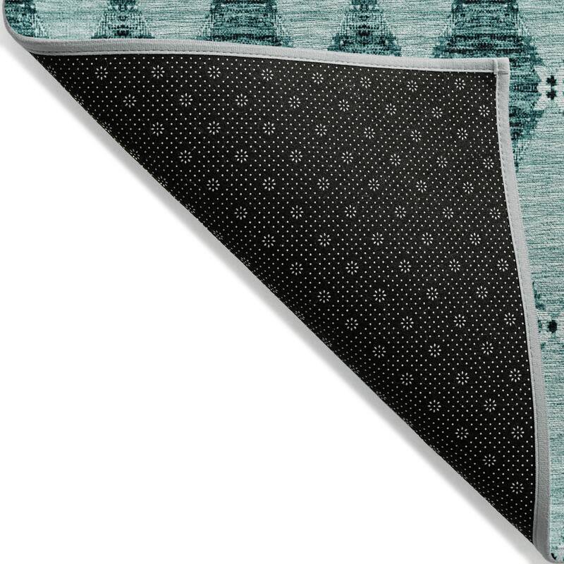 Machine Washable Indoor/ Outdoor Chantille Modern Boho Damask Rug