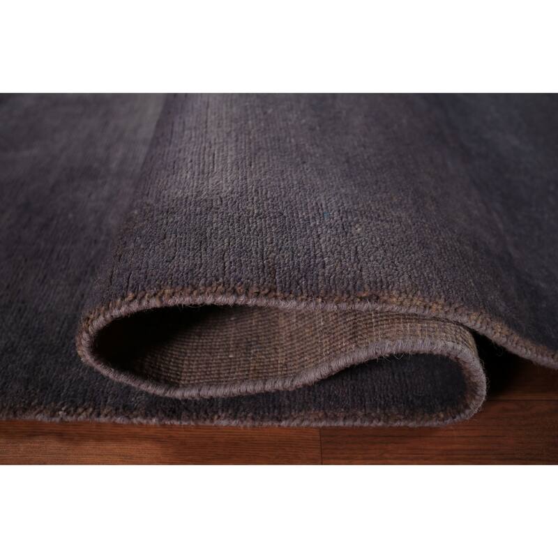 Grays & Blues Gabbeh Modern Area Rug Hand-Knotted Wool Carpet - 5'3" x 7'10"