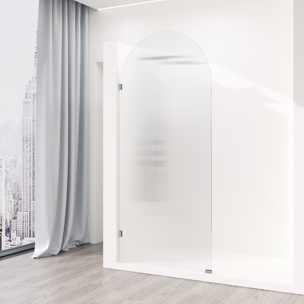 VIGO Arden 34" W x 78" H Frameless Fixed Shower Screen