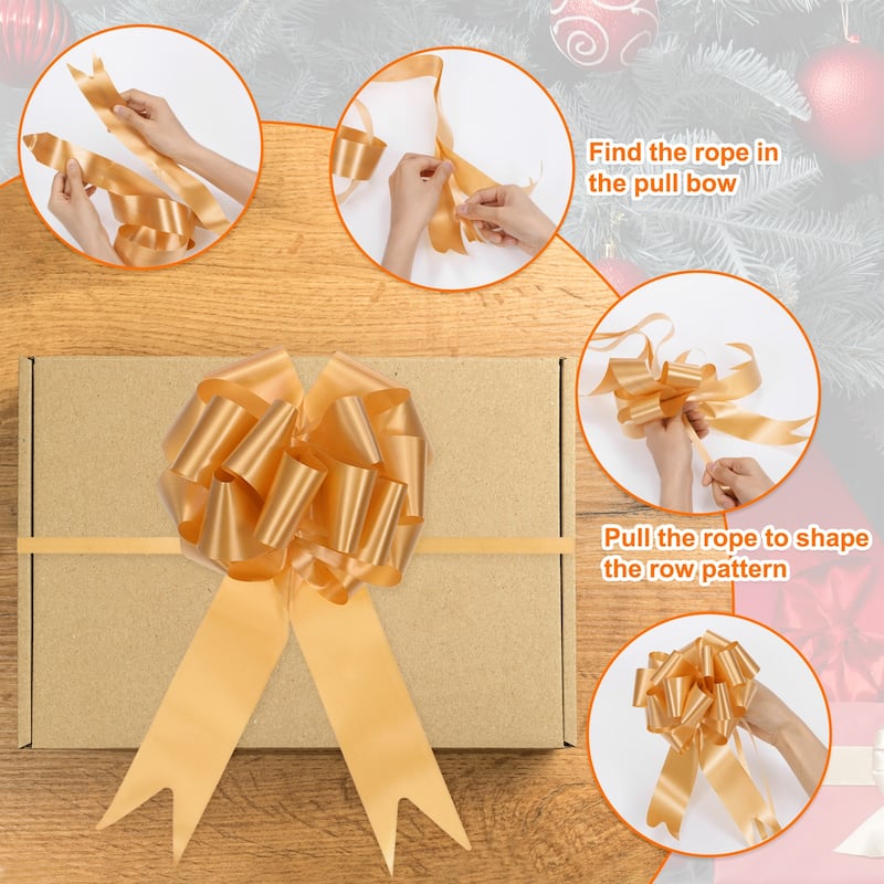 20pcs Large Pull Bow 10 Inch Flower Bows for Wedding Baskets