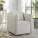 preview thumbnail 3 of 6, Uttermost Corben White Swivel Armchair - 29"x 30"x 29"