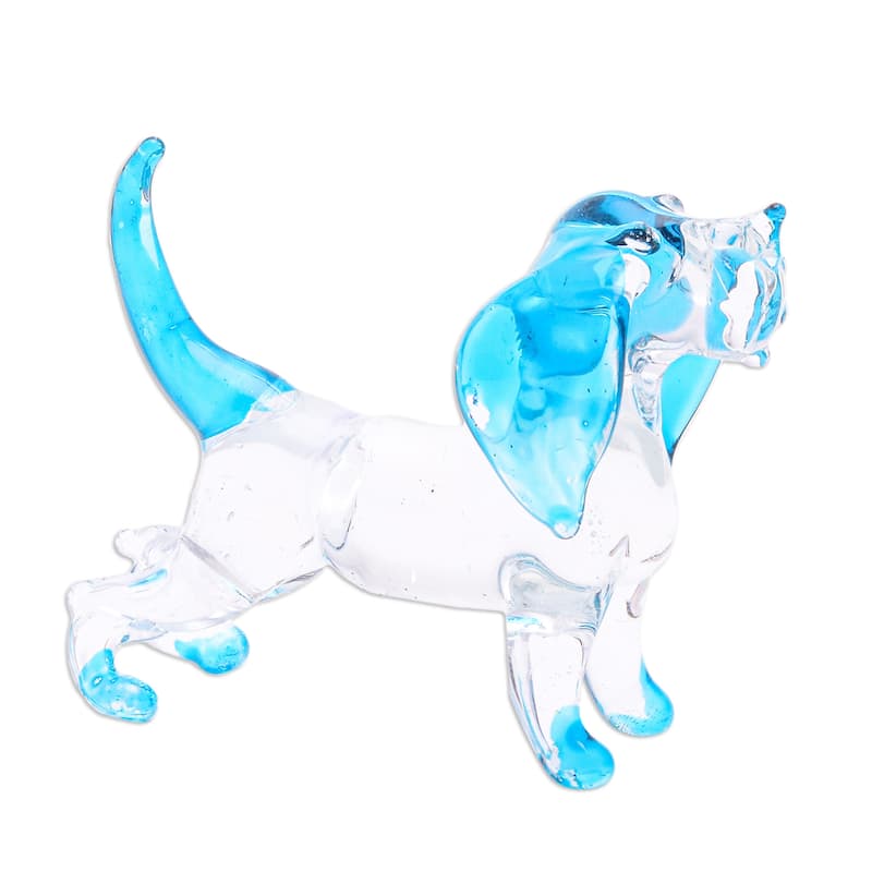 Novica Handmade Peace Cocker Spaniel Handblown Glass Figurine