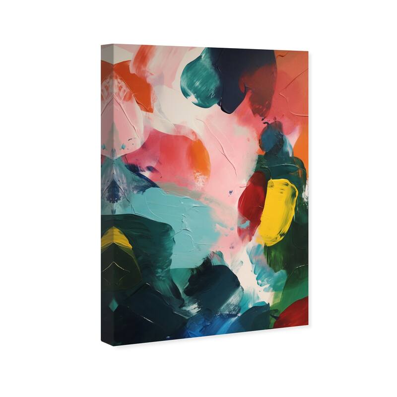 Wynwood Studio Abstract Retro Color Palette Pink and Modern & Contemporary Wall Art Canvas Print
