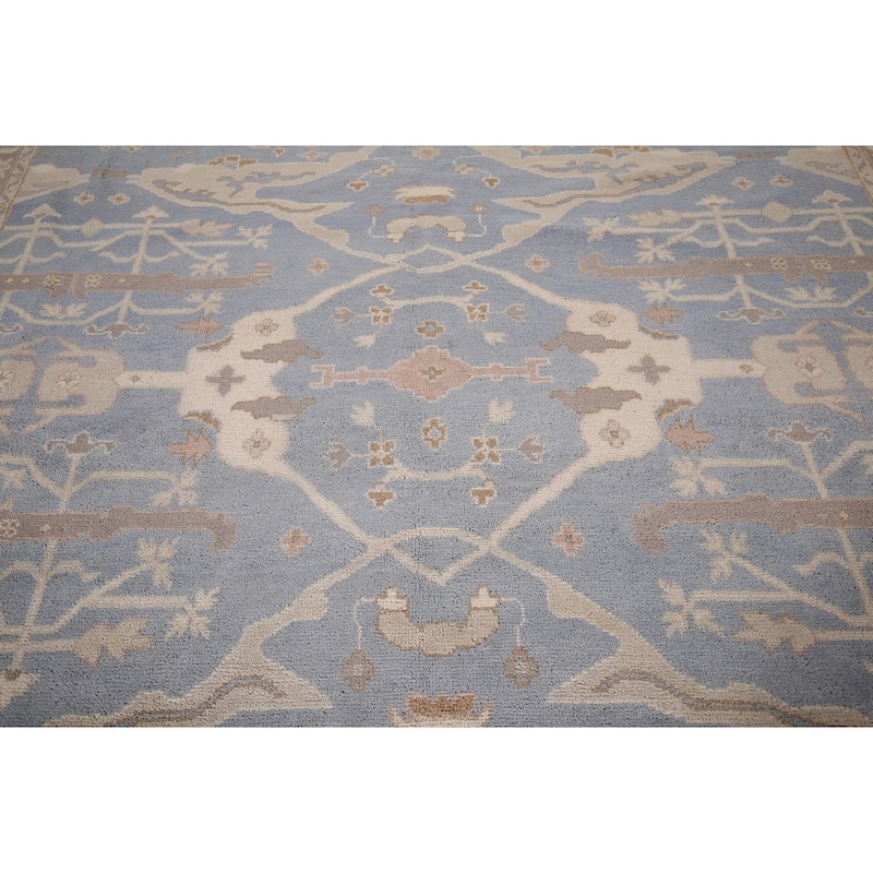 Floral Oushak Large Square Rug Handmade Wool Carpet - 11'11"x 12'2"