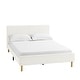 preview thumbnail 5 of 29, Upholstered Platform Bed Frame, Soft Headboard, Wood Support, Grey or White