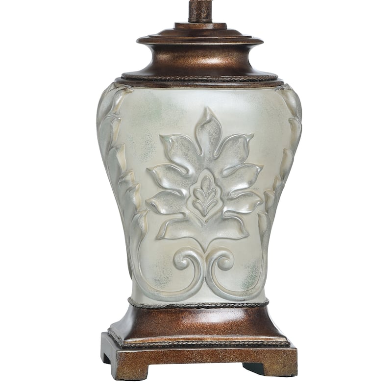 StyleCraft Magonia Table Lamp - Cream, Off-White With Antique Gold Accent Finish
