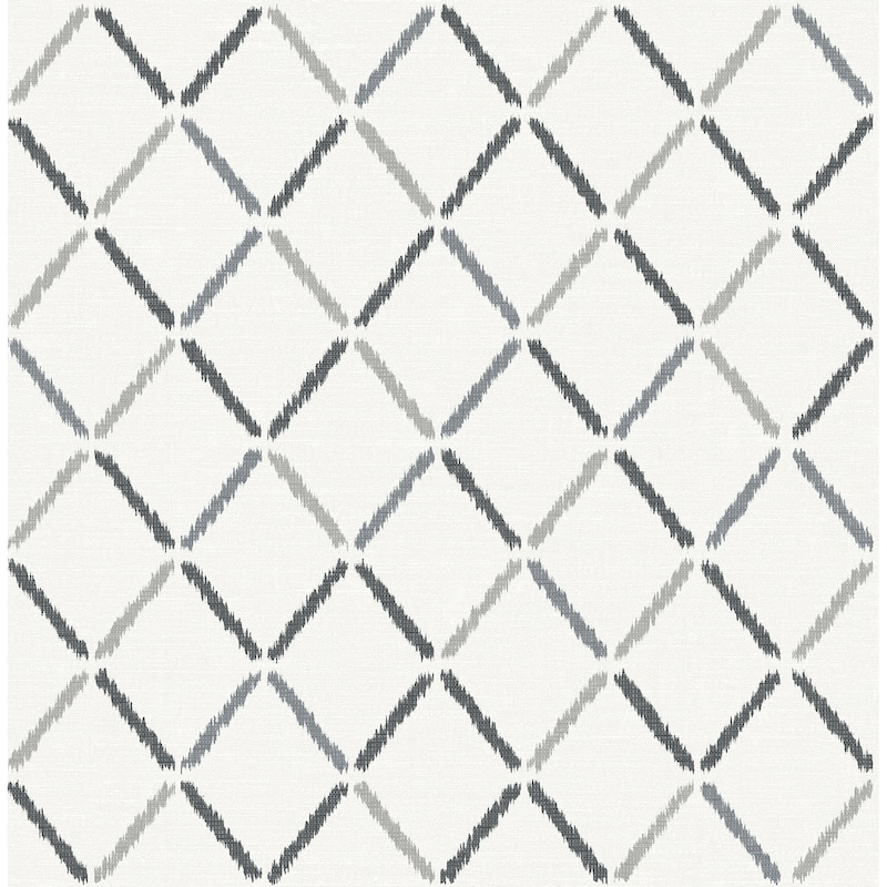A-Street Prints Allotrope Charcoal Linen Geometric Wallpaper