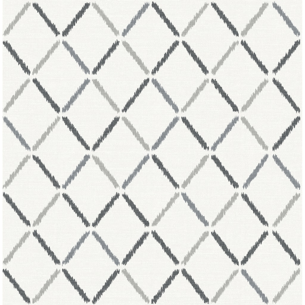 A-Street Prints Allotrope Charcoal Linen Geometric Wallpaper
